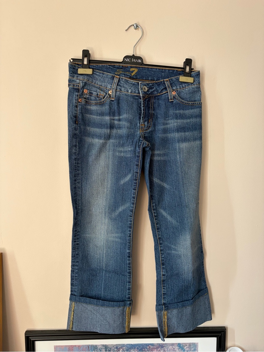 7 For All Mankind Women's Medium Blue Ankle-Cropped Jeans